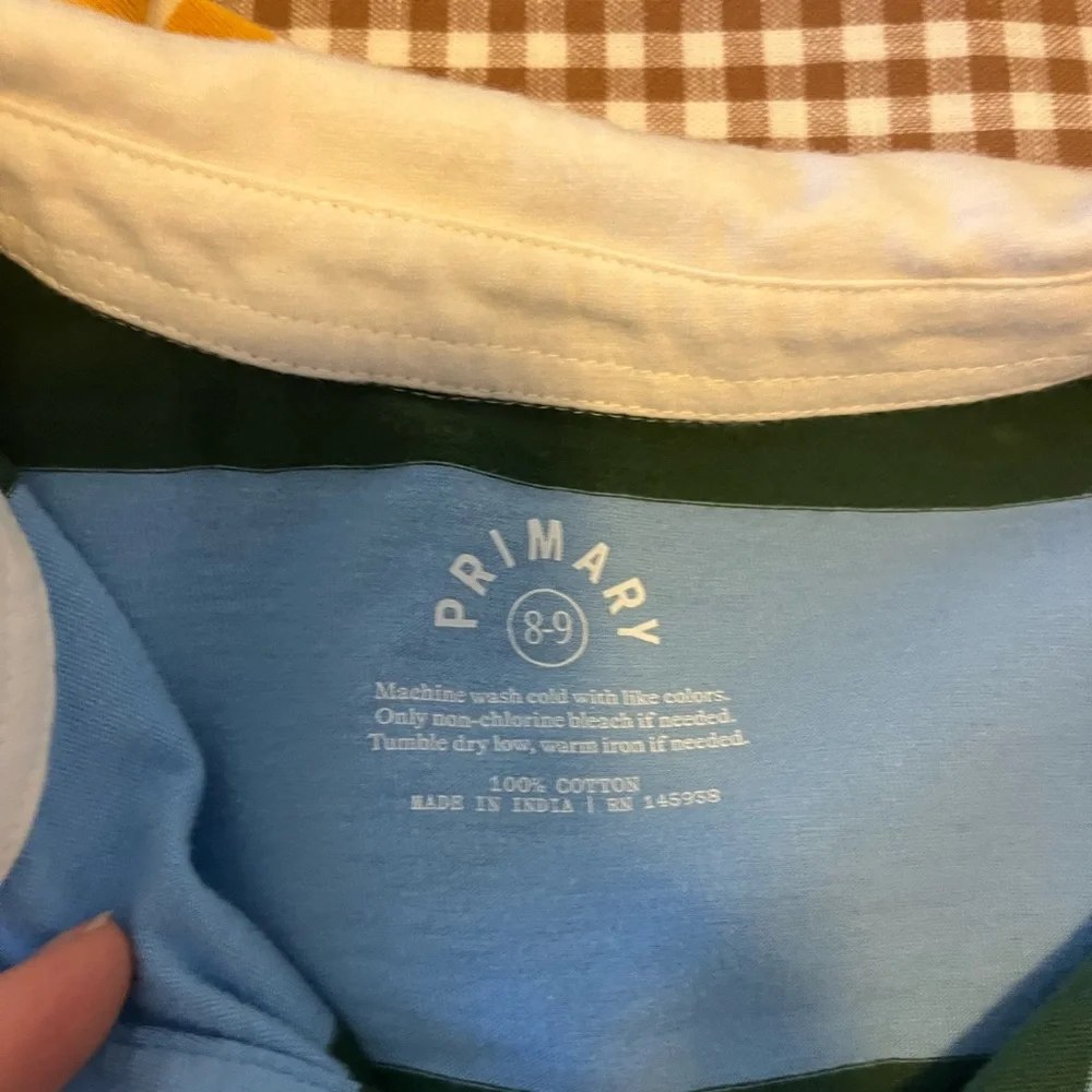 Bundle Hanna Andersson Yellow Floral Dress & Primary rugby dress - Picture 3 of 3